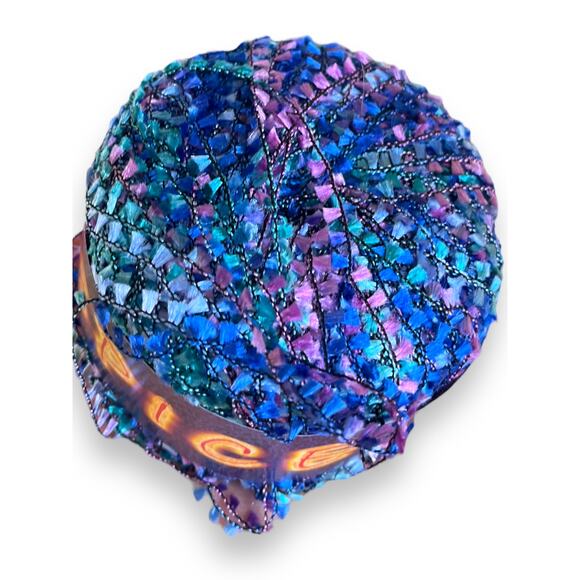 3 Balls Knitting Fever SPICE Eyelash Flutter Yarn | 05 Blue Pink | Made in Italy - Picture 7 of 7